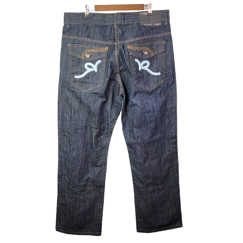 Rocawear Vintage Y2K Dark Wash Jay-Z Brand Hip Hop Inspiried Streetwear 38